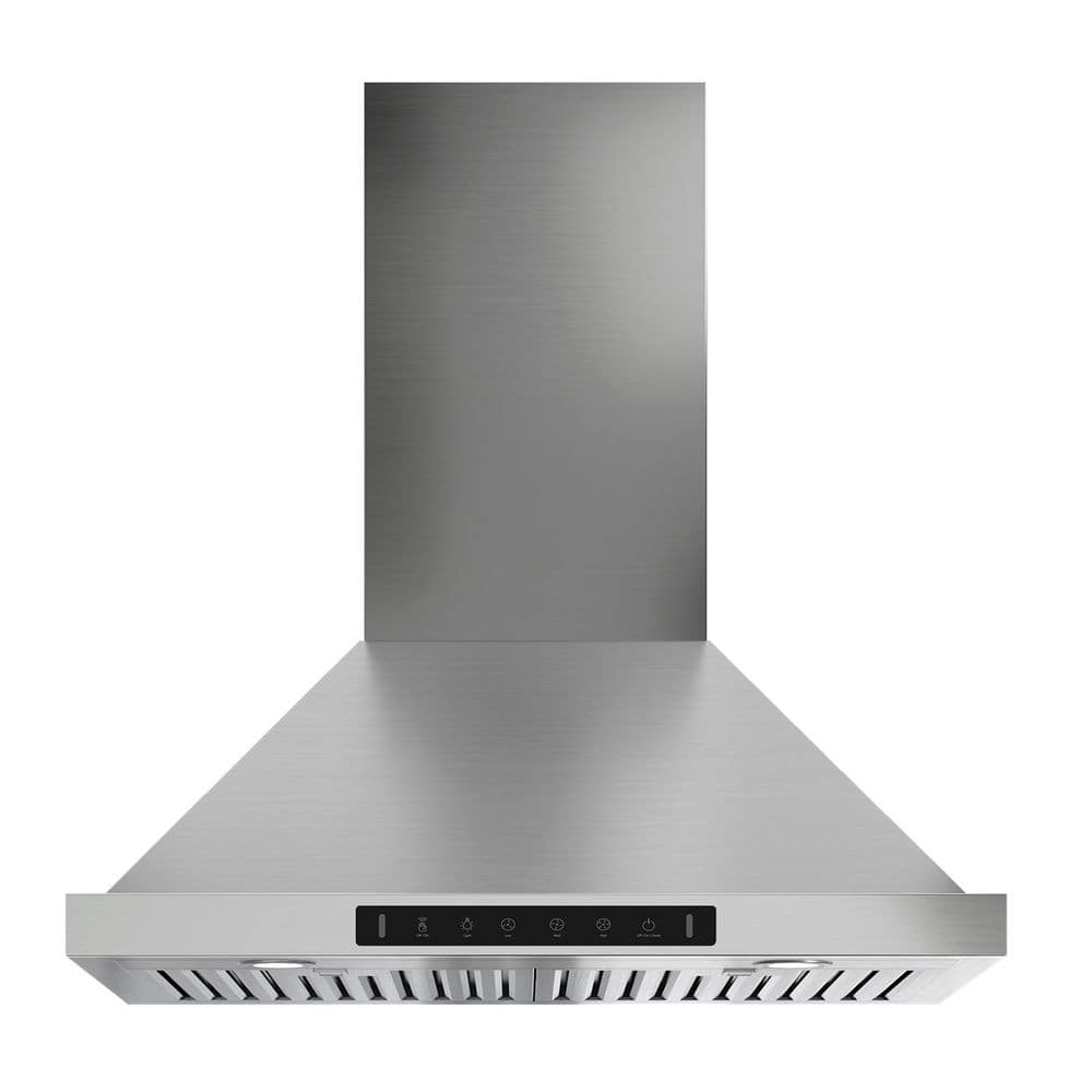 30 in. 900 CFM Convertible Wall Mount Range Hood in Stainless Steel with LED Lights, Carbon Filters and Touch, Gesture