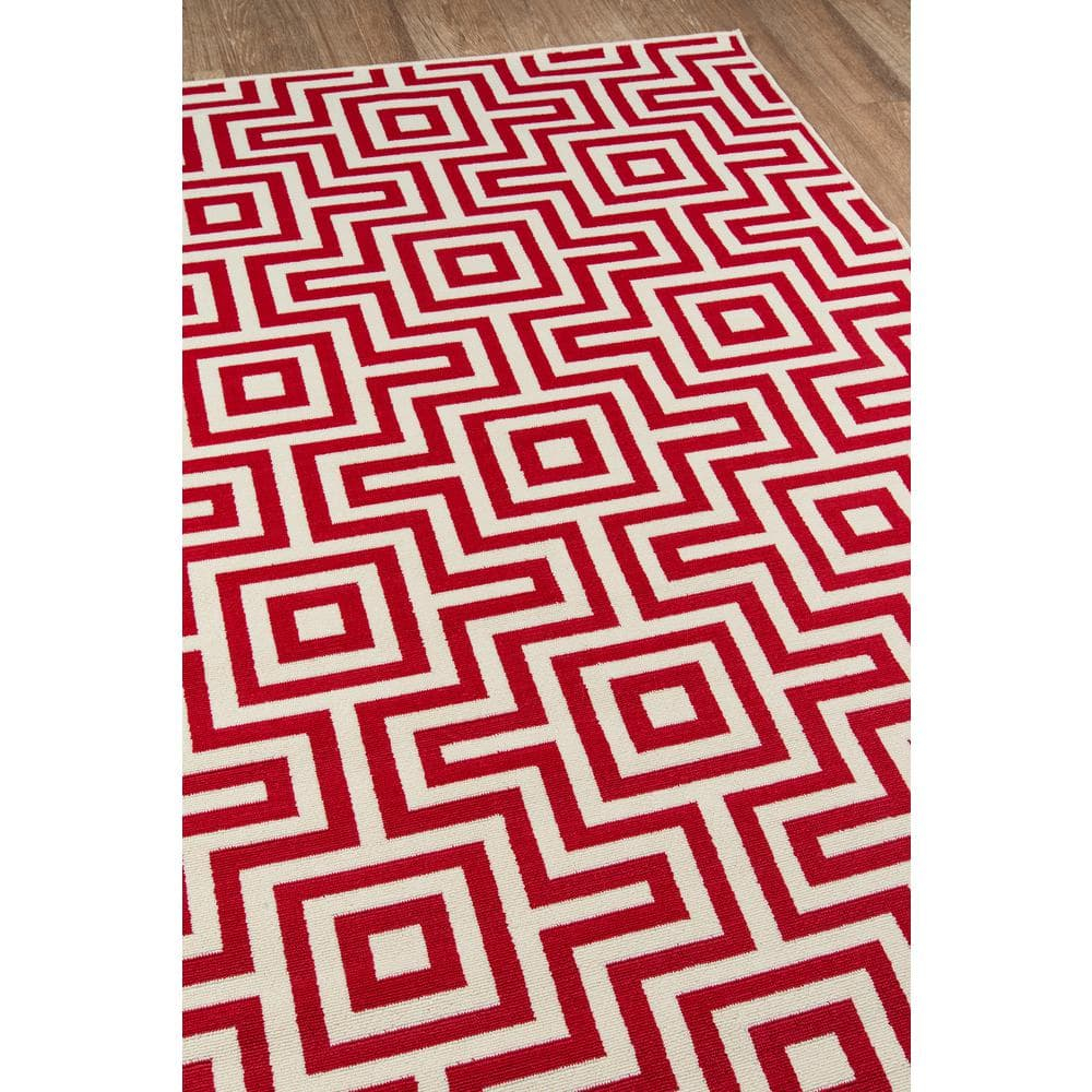 Baja Retro Red 1 ft. 8 in. x 3 ft. 7 in. Indoor/Outdoor Area Rug