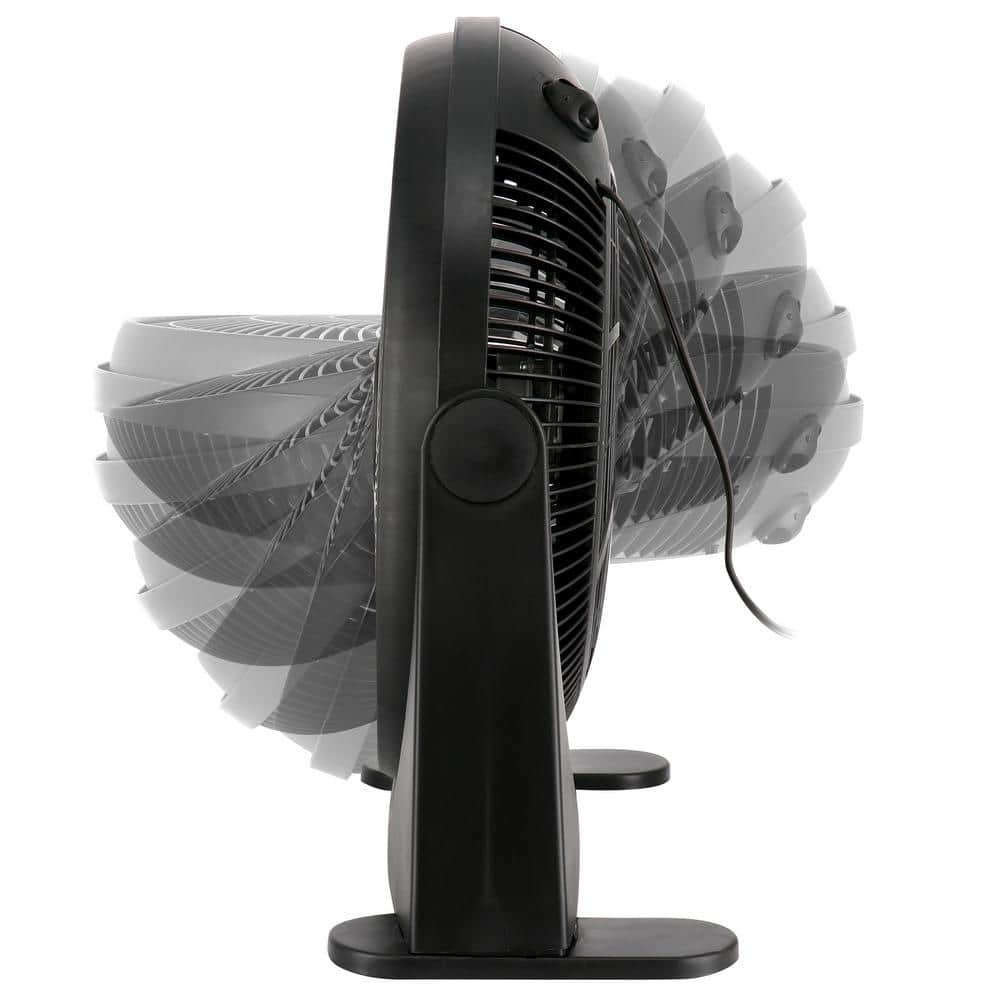 16 in. Air Circulator 3 Speed Adjustable Angle Floor Fan in Black