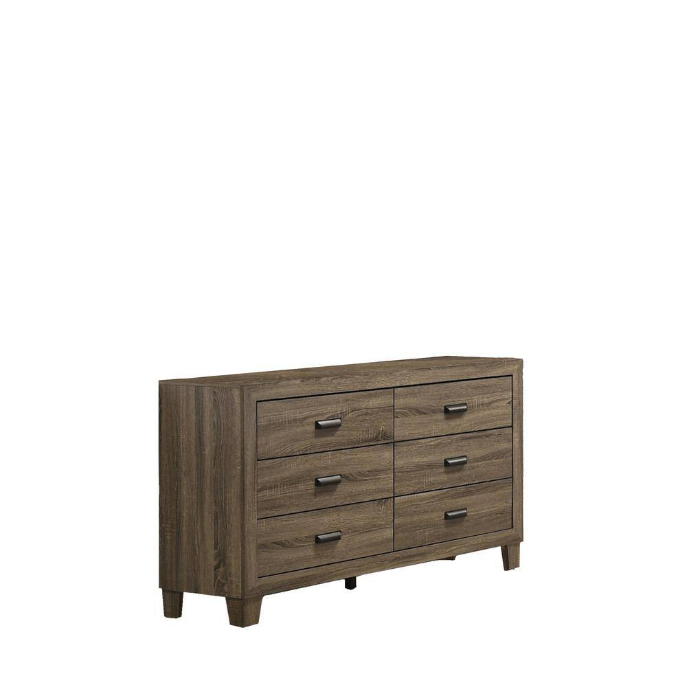 Donna 5-Piece Dark Walnut Queen Panel Bedroom Set