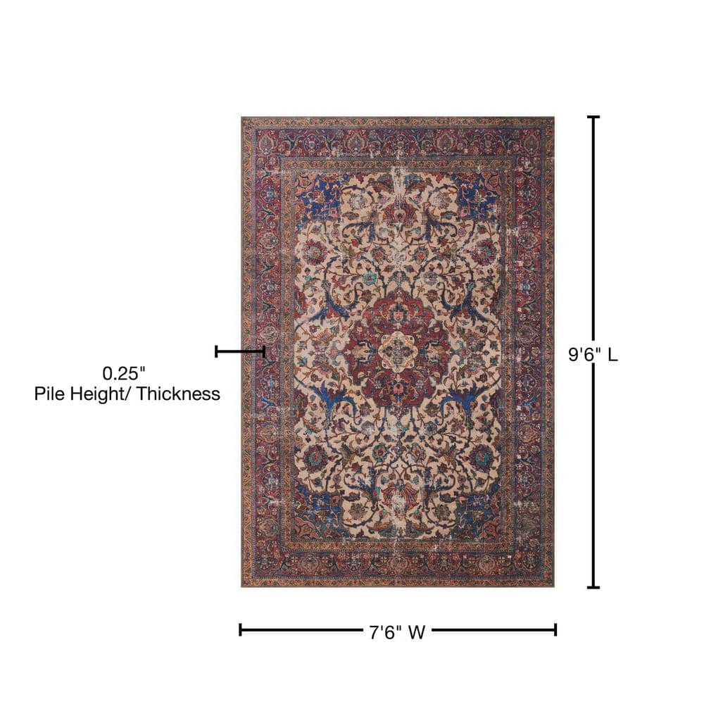 Loloi II Loren Collection LQ-11 Sand / Multi Oriental Area Rug 7'-6" x 9'-6"
