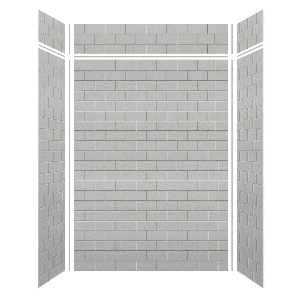 Transolid SaraMar 60'' W 36'' D 96'' H Glue Up Solid Surface Wall