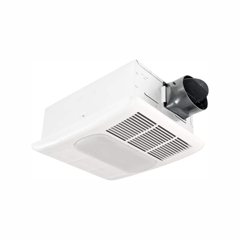 White Galvanized Steel LED Bathroom Exhaust Fan with Heater