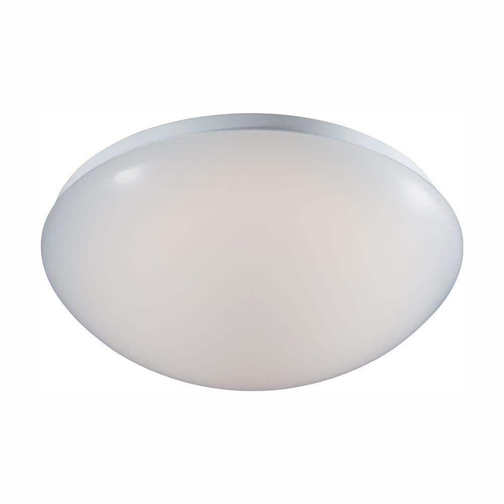 11 in. Low-Profile 1-Light White LED Puff Flush Mount