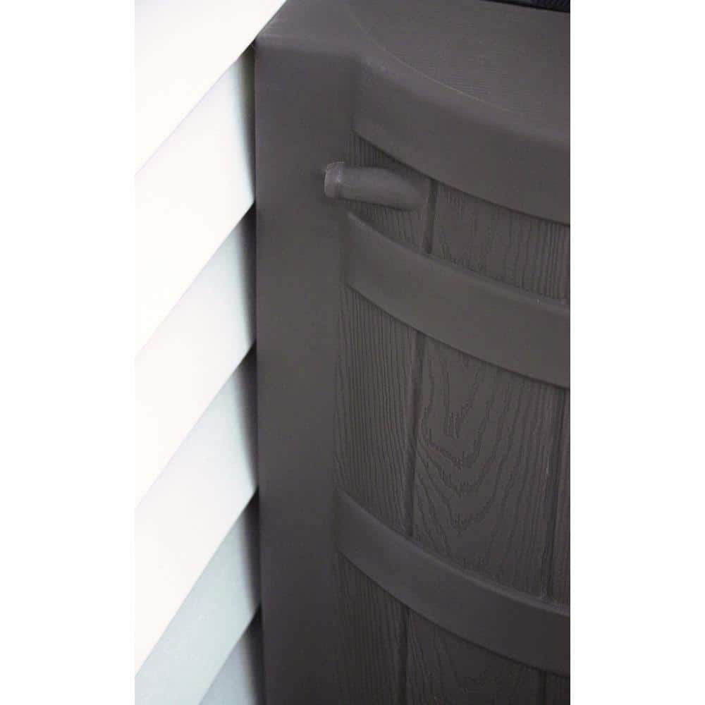 Oak Faux Wood 40-Gallon Rain Barrel with Flat-Back Design