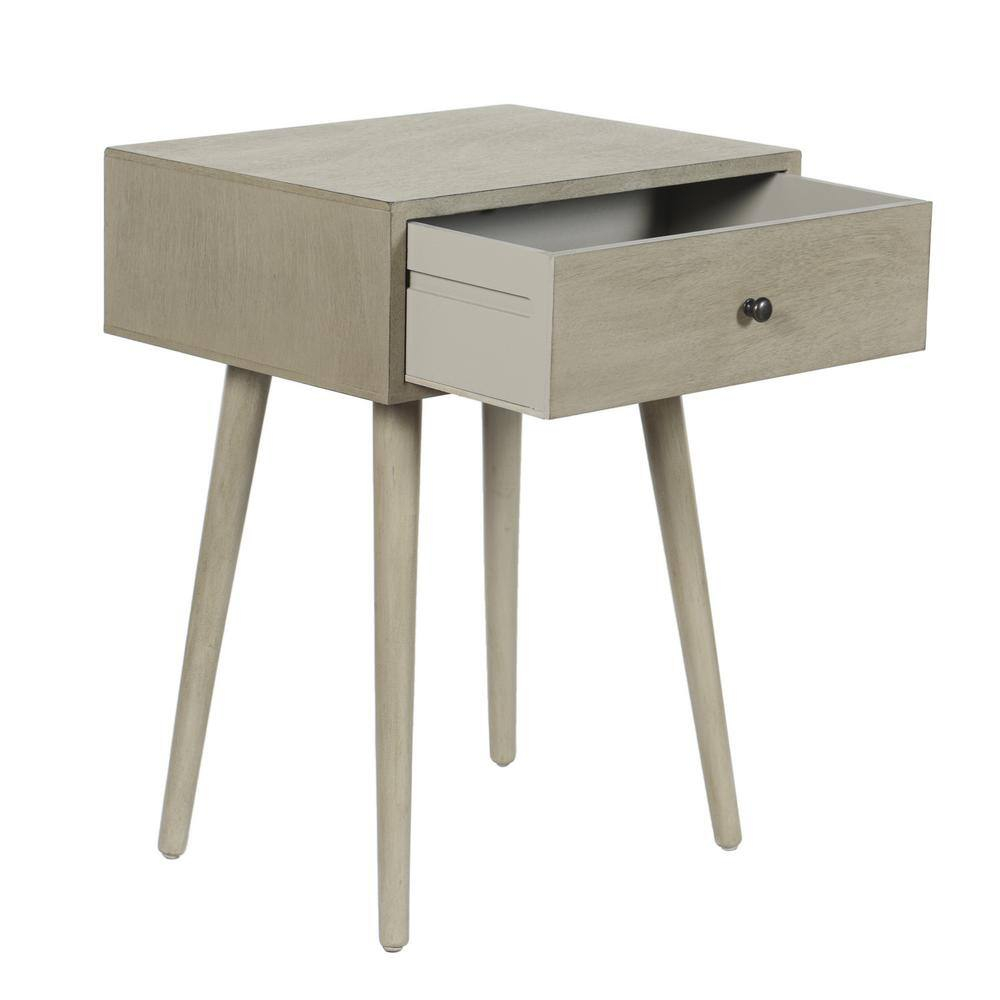 Arthur 24" Restoration Gray Wood and Metal End Table