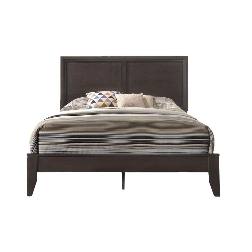 Acme Furniture Madison Eastern King Panel Bed in Espresso Rubberwood, Eastern King