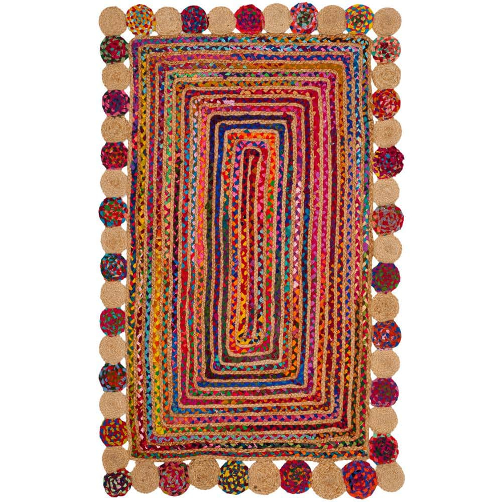SAFAVIEH Cape Cod Kyle Braided Area Rug, 2'3" x 4', Red/Multi