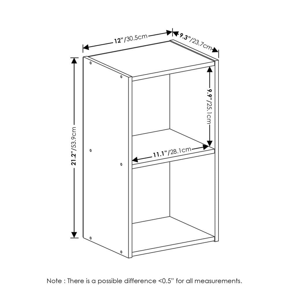 Furinno Pasir 2-Tier Open Shelf Bookcase Blackwood
