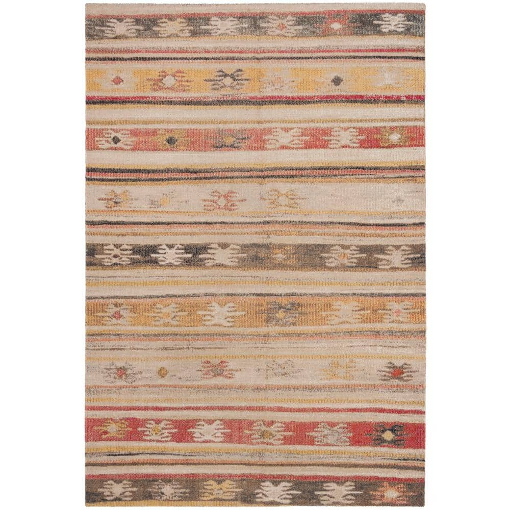 SAFAVIEH Outdoor MTG238E Montage Collection Taupe / Multi Rug