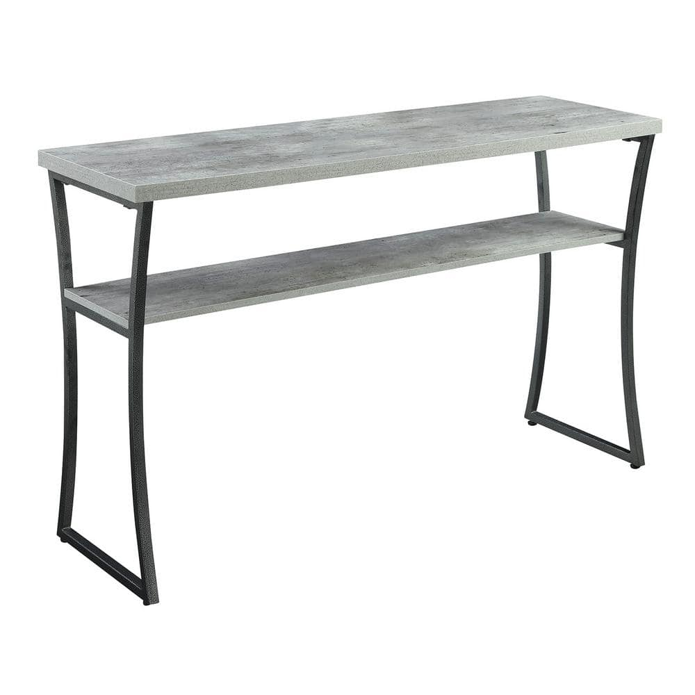 Convenience Concepts X-Calibur Console Table with Shelf, Faux Birch/Slate Gray