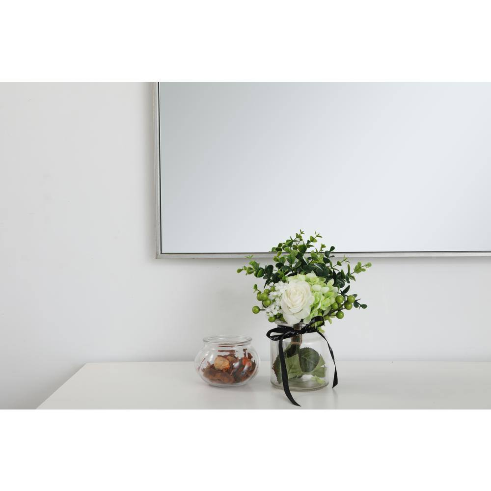 Metal frame rectangle mirror 24 inch in Sliver