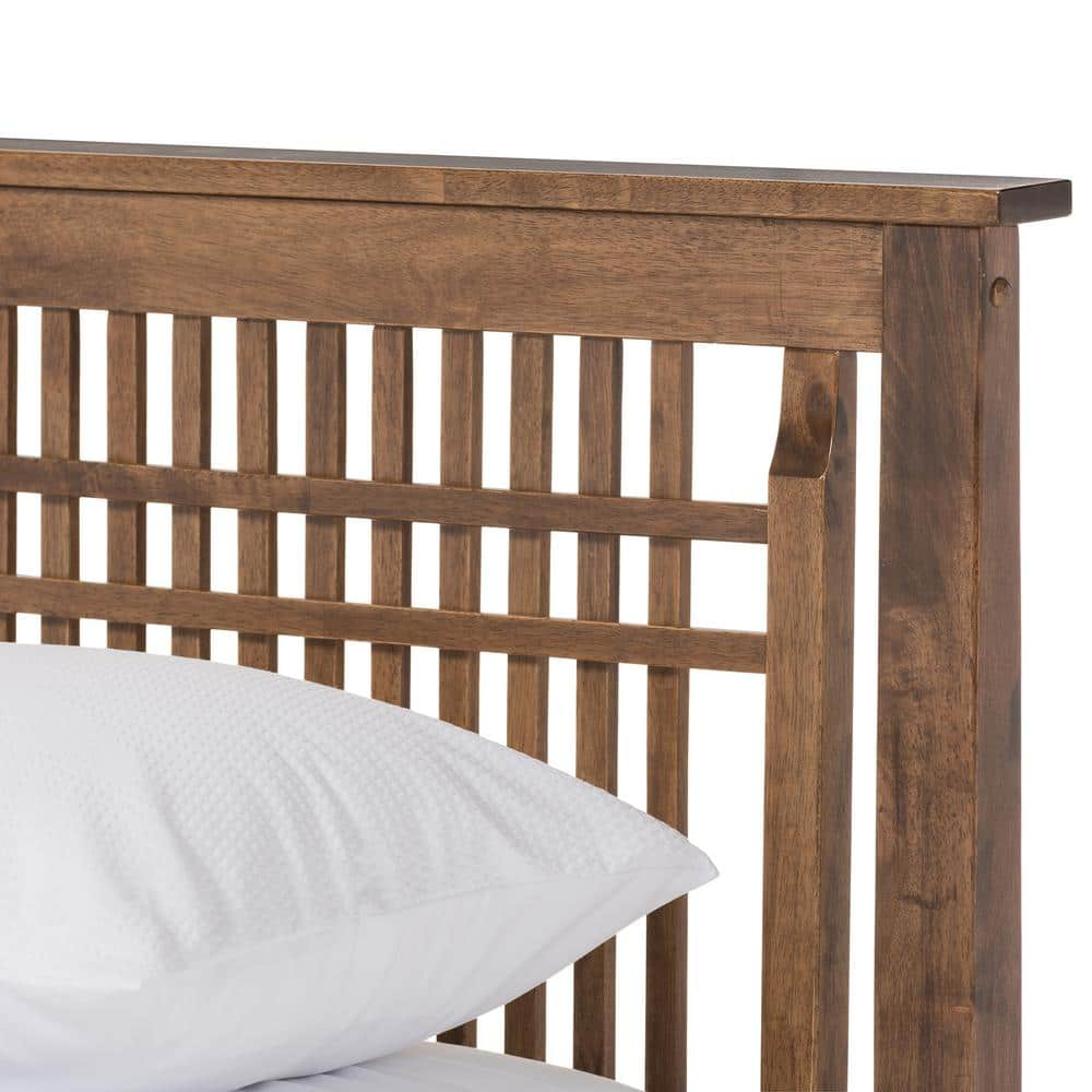 Wholesale Interiors Loafey Mid-Century Modern King Size Platform Bed with Tapered Legs, Walnut