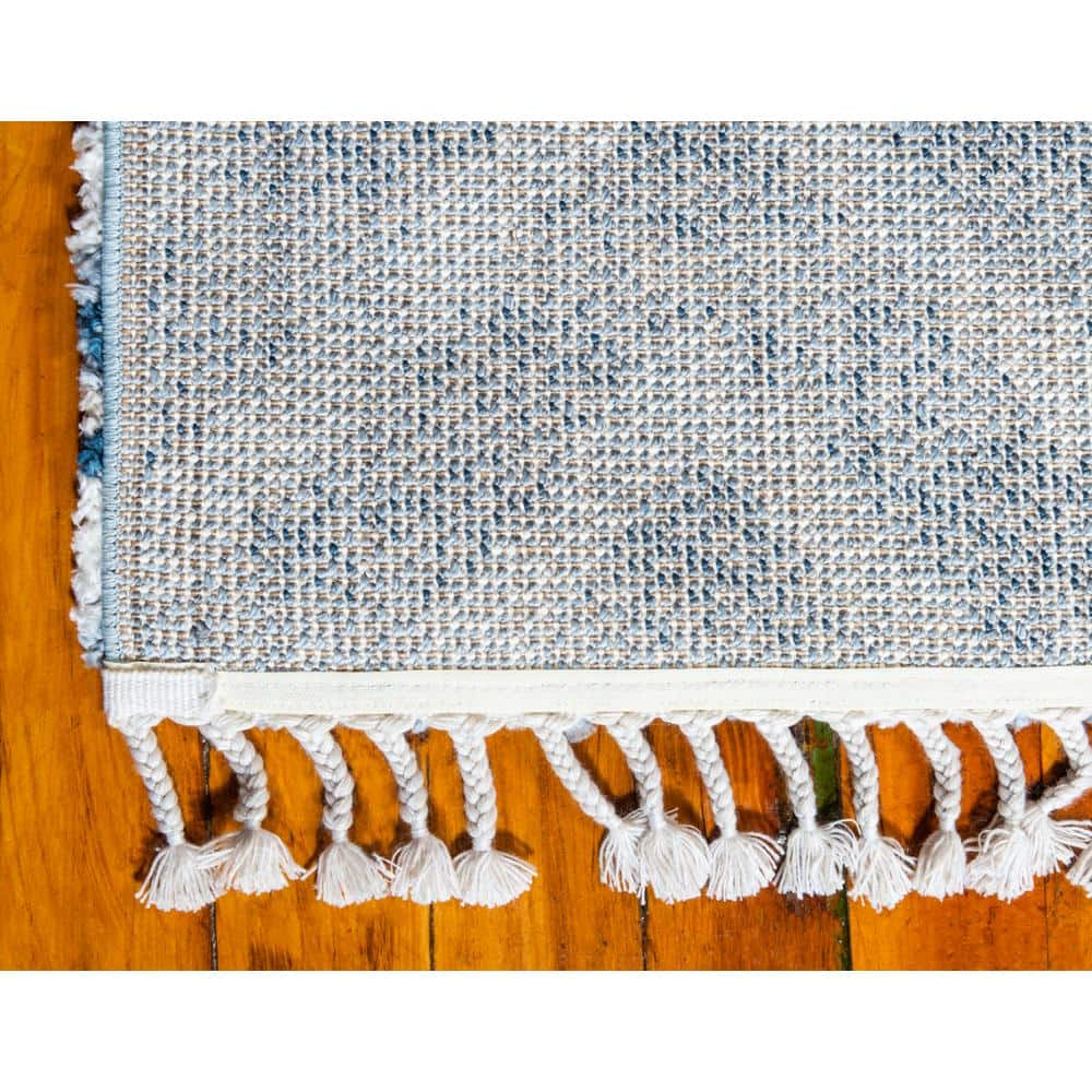 Hygge Shag Diamond Blue 8 ft. x 10 ft. Area Rug