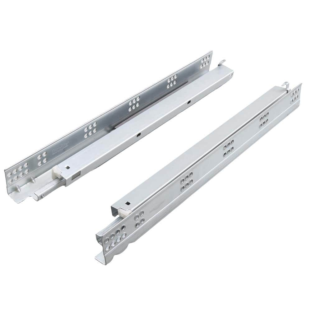 21 in. Silver Steel Full Extension Soft Close Undermount Drawer Slide Kit
