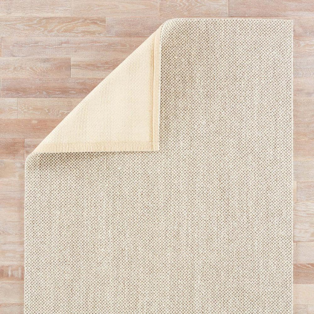 Ivory Flat Woven Wool Rectangular 9' x 12' Area Rug