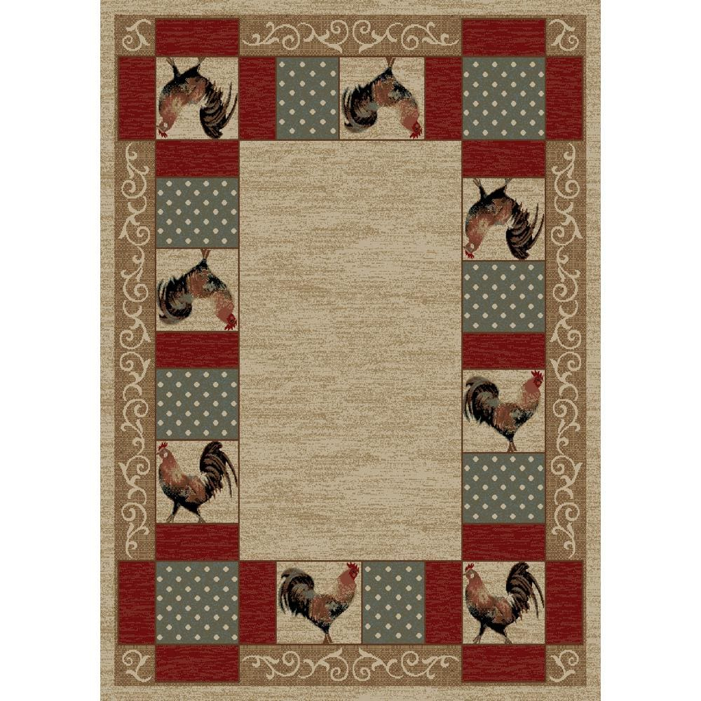 American Destination Ivory Barnyard Country Multi-Color 2 ft. x 4 ft. Area Rug