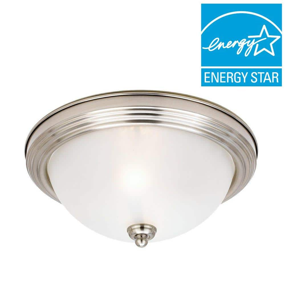 Generation Lighting 77065EN3-962 Geary Three - Light Ceiling Flush Mount Ceiling Fixture, Brushed Nickel