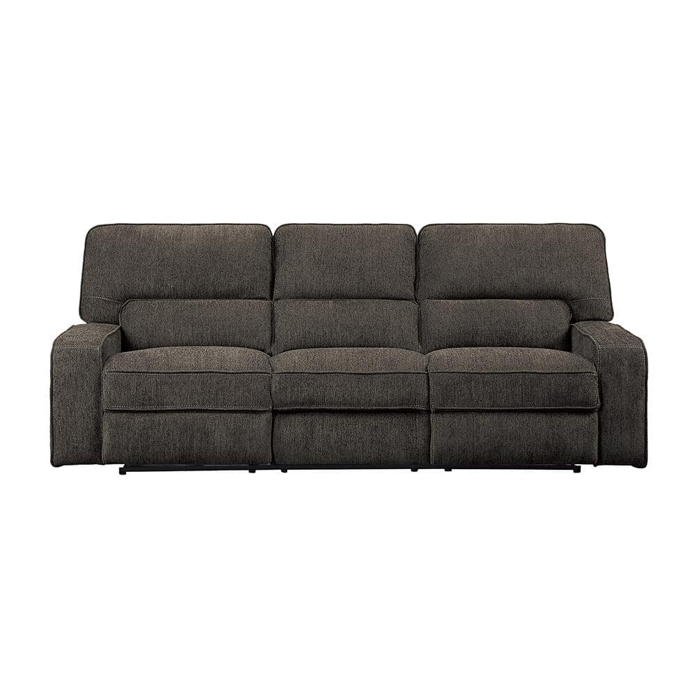 Lexicon Borneo Traditional Chenille Double Reclining Sofa in Chocolate