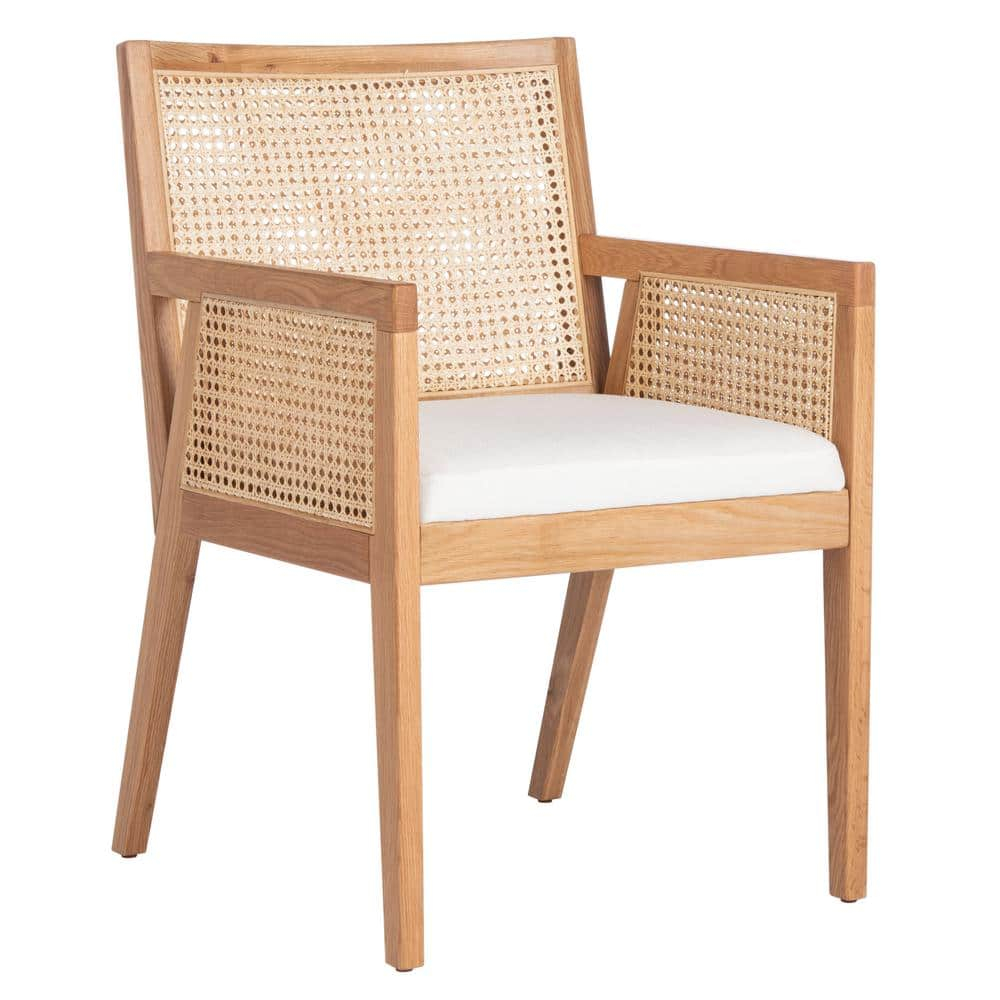 SAFAVIEH Couture Malik Coastal Linen Solid Dining Chair, Natural
