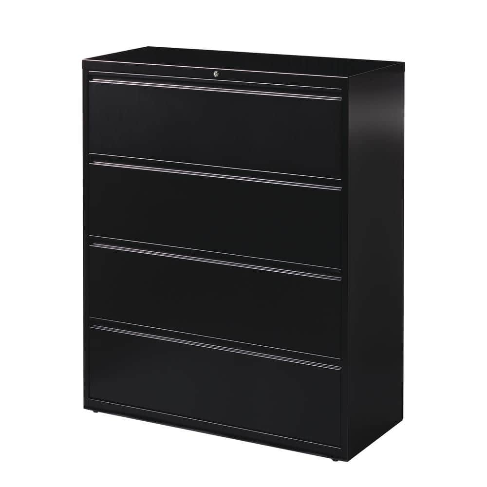 Hirsh 42 inch Wide 4 Drawer Metal Lateral File Cabinet for Home and Office, Holds Letter, Legal and A4 Hanging Folders, Black