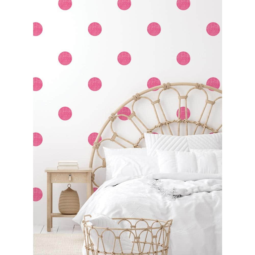 Textured Dots Baby Pink Vinyl Wall Sticker, 6 in.
