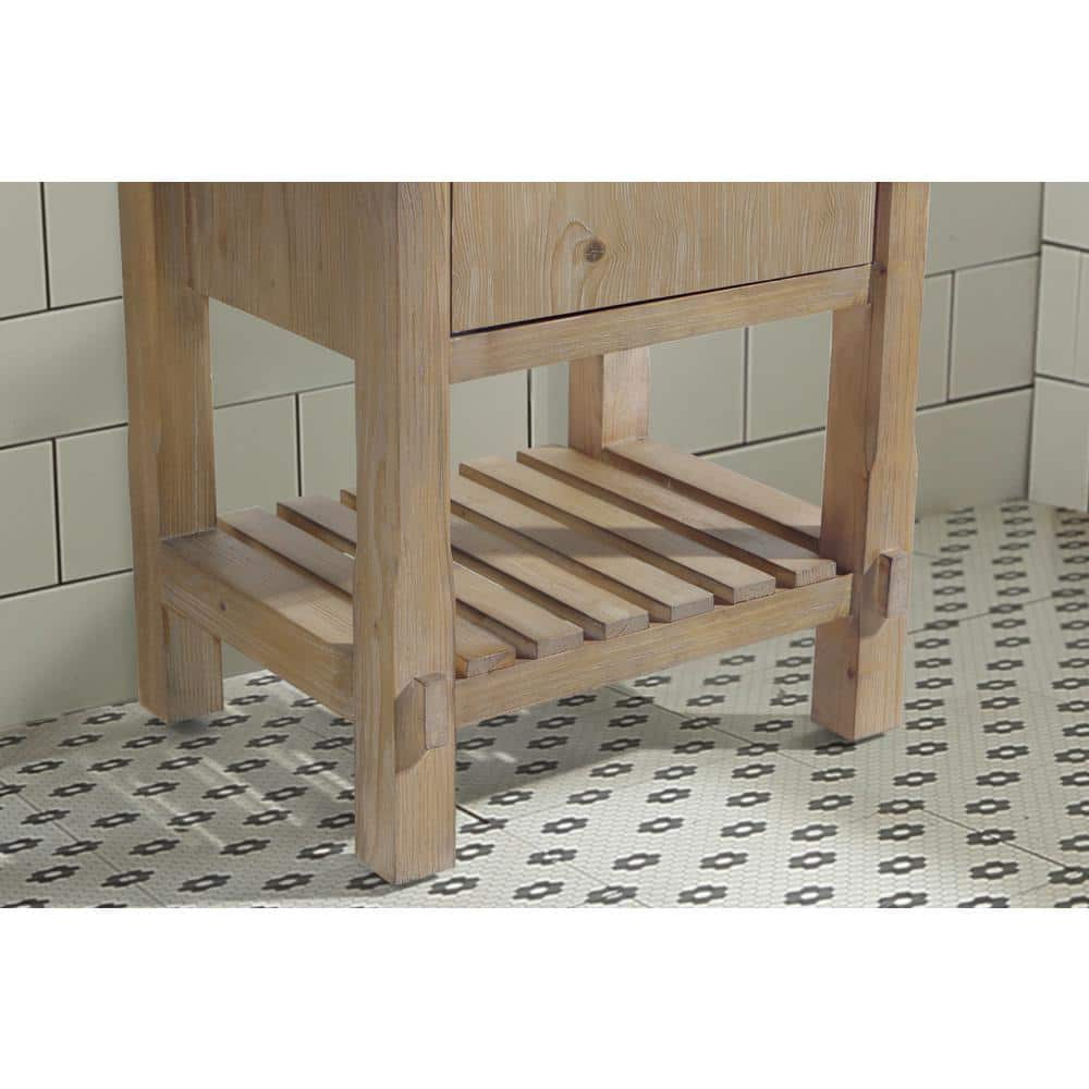 Marina 20 in. W x 15.5 in D Bath Vanity in Weathered Fir with Ceramic Vanity Top in White with White Basin
