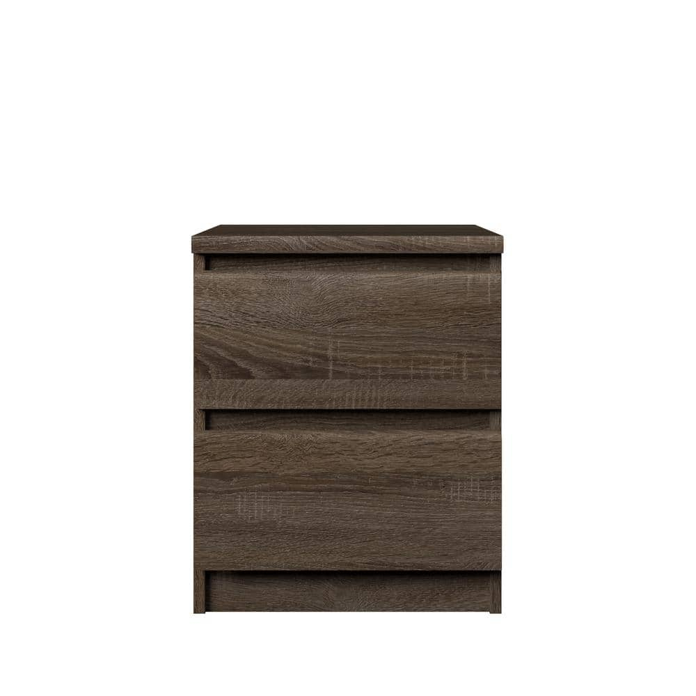Tvilum Scottsdale 2 Drawer Bedroom Nightstand for Adults, Truffle Oak