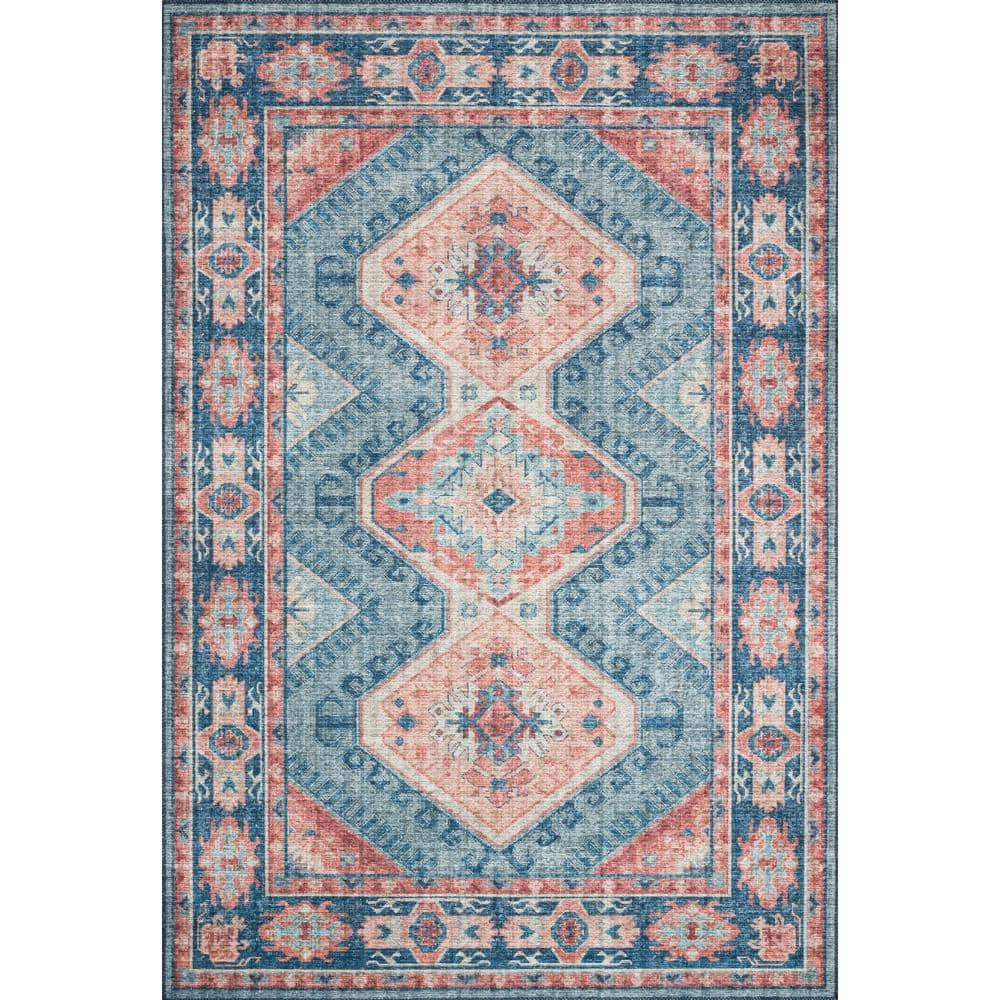 Loloi II Skye Oriental Turquoise / Terracotta Area Rug
