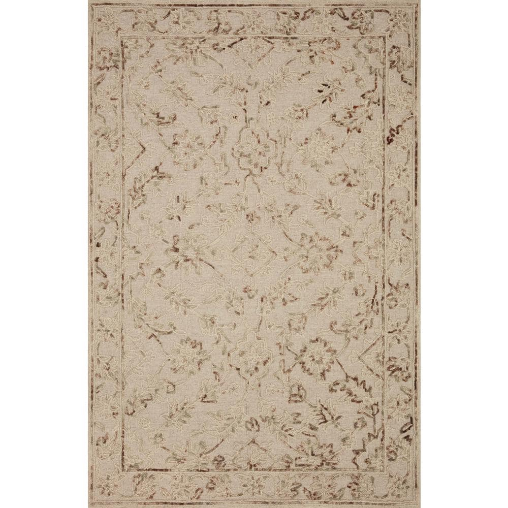 Loloi II Halle Floral Traditional Area Rug, Off-White, 7'.9" x 9'.9"