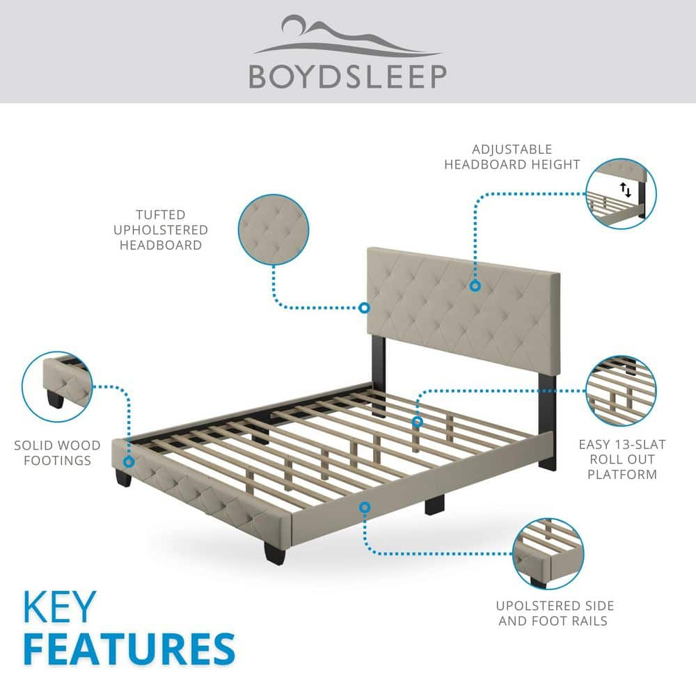 Boyd Sleep CHES962EK Clara Upholstered  Platform  Bed