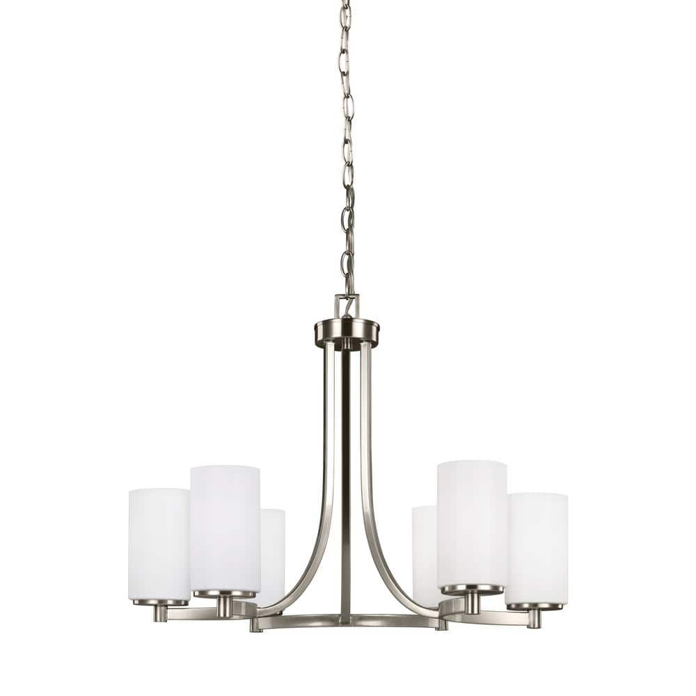 Hettinger 6-Light Brushed Nickel Modern Transitional Hanging Chandelier