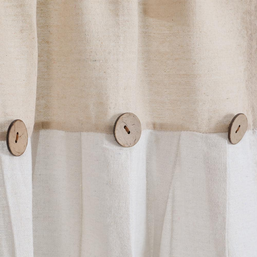 Linen Button Kitchen Tier Curtain Panels Linen 29X24 Set