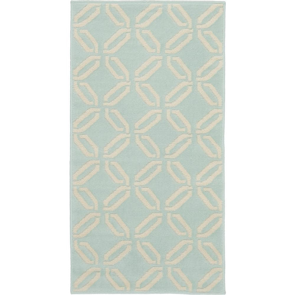 Nourison Jubilant 2 x 4 (ft) Loomed Polypropylene Green Rectangular Indoor Abstract Area rug