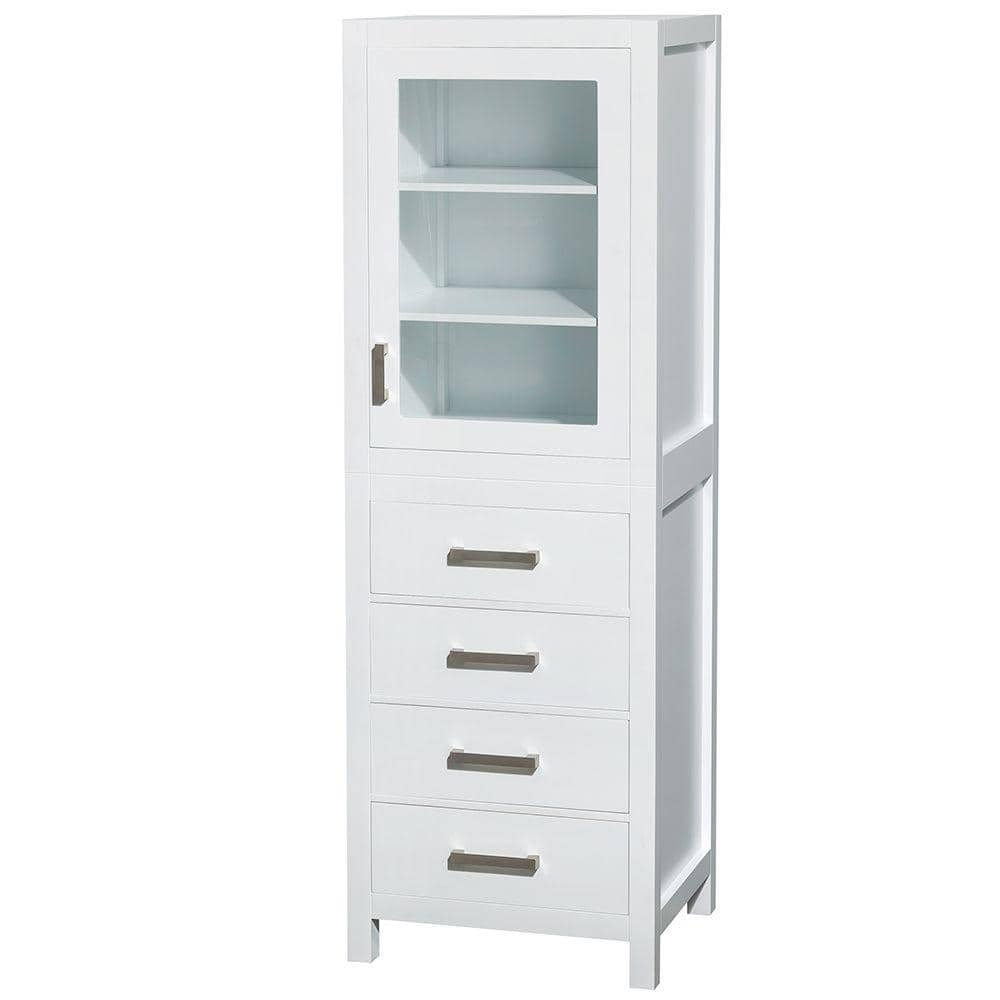 Wyndham Collection Sheffield Solid Wood Freestanding Linen Cabinet