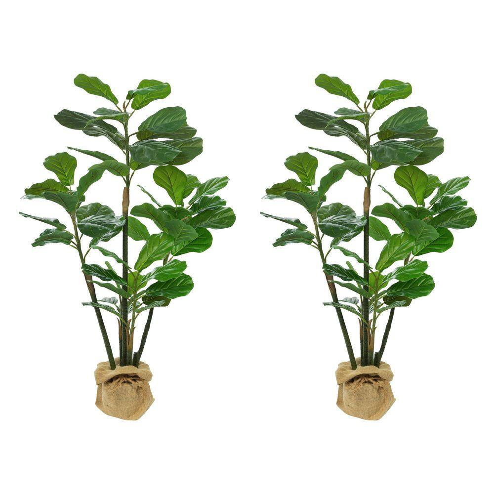 Artificial Fiddle Leaf Fig Plant in Planter (Set of 2)