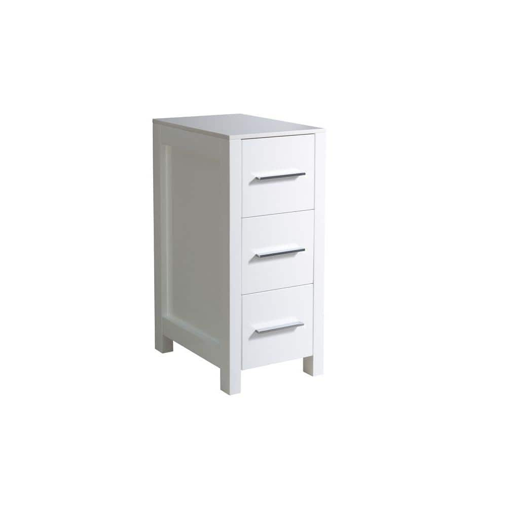 Fresca Torino Bathroom Linen Side Cabinet in White