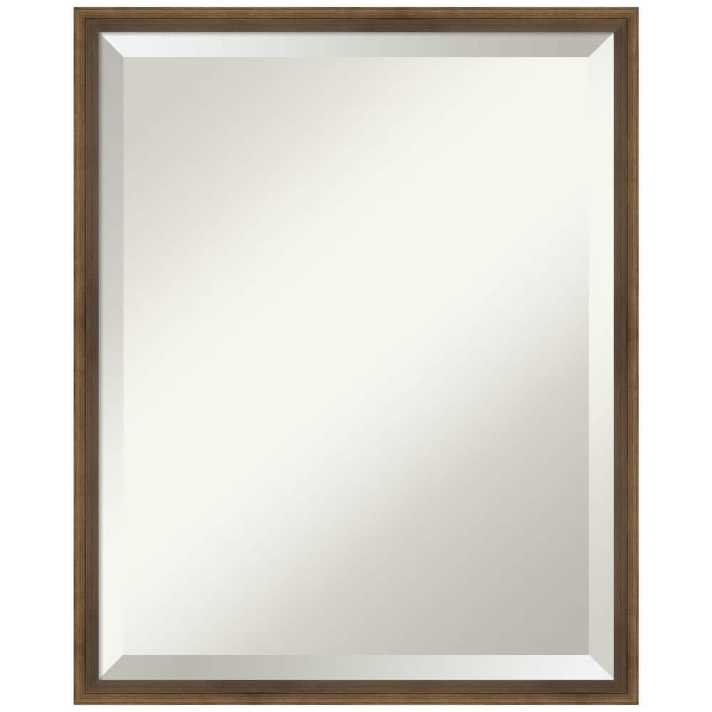 Elegant Rectangular Light Bronze Wood Vanity Mirror 17" x 21"