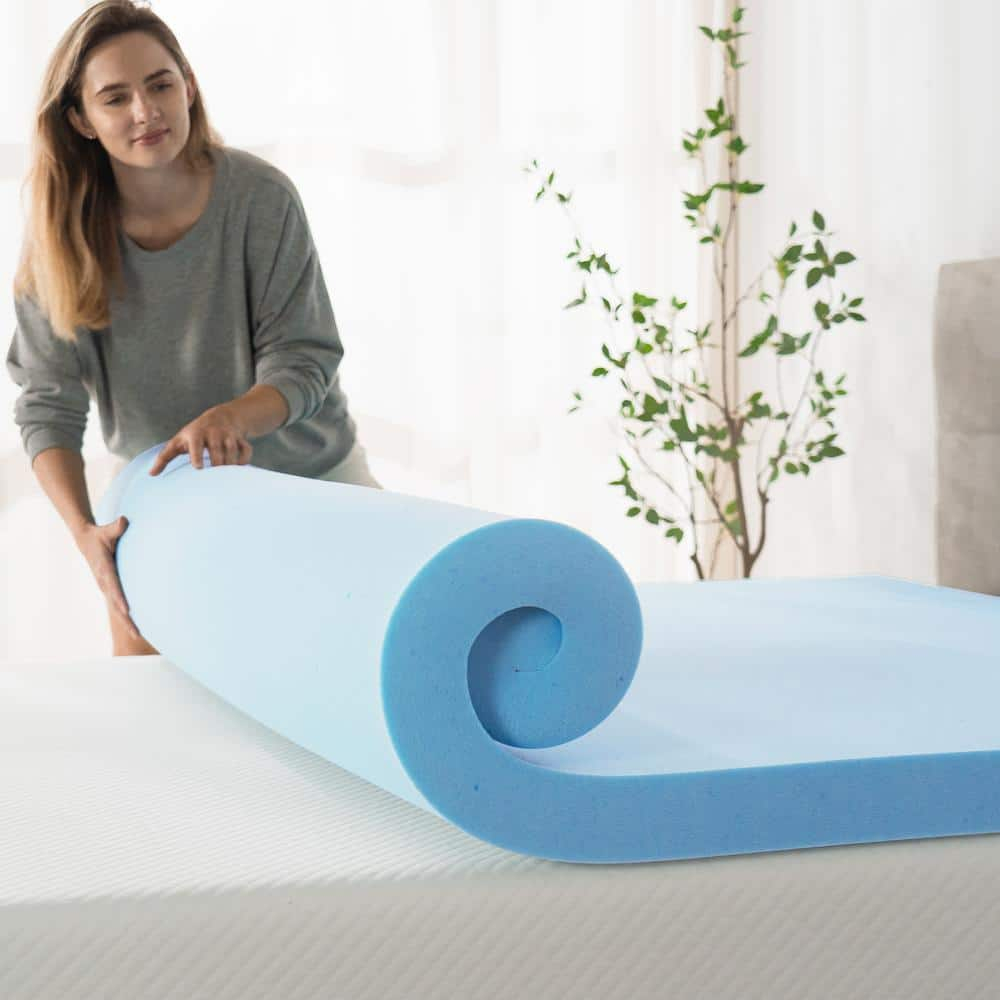 Zinus 2" Green Tea Cooling Gel Memory Foam Mattress Topper, Full