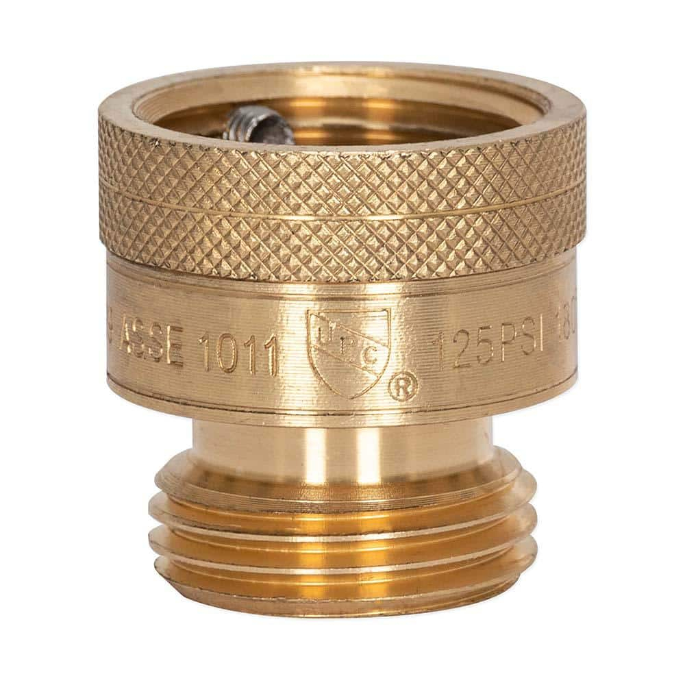 EZ-FLO 20199 Hose Bibb Anti-Siphon Vacuum Breaker Fittings, 3/4 inch FHT x 3/4 inch MHT, Brass