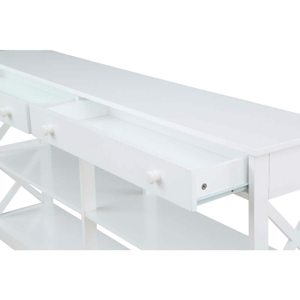 Convenience Concepts Oxford 2 Drawer 60 inch Console Table with Shelves