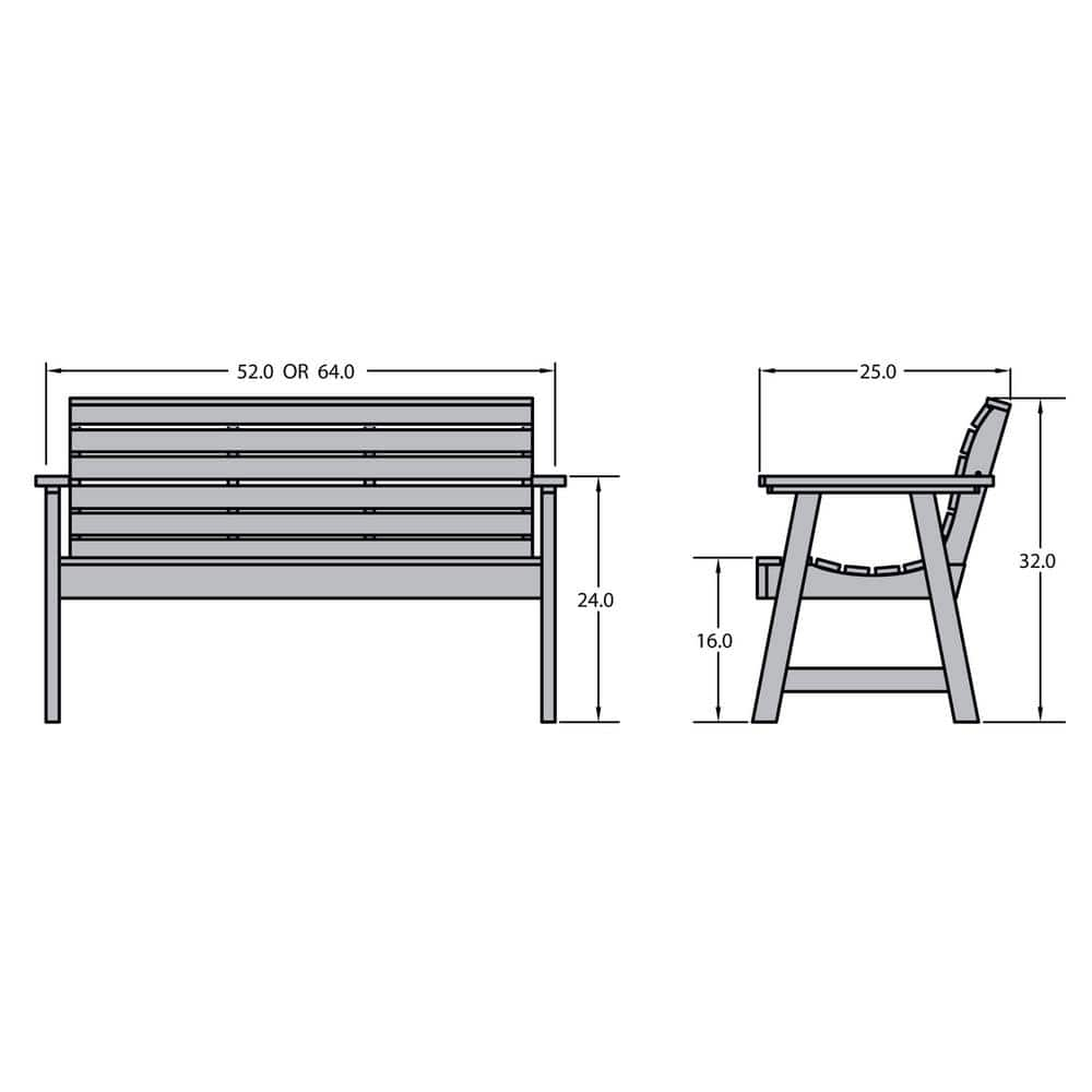 Highwood 4ft, 2-Person Weatherly Garden Bench