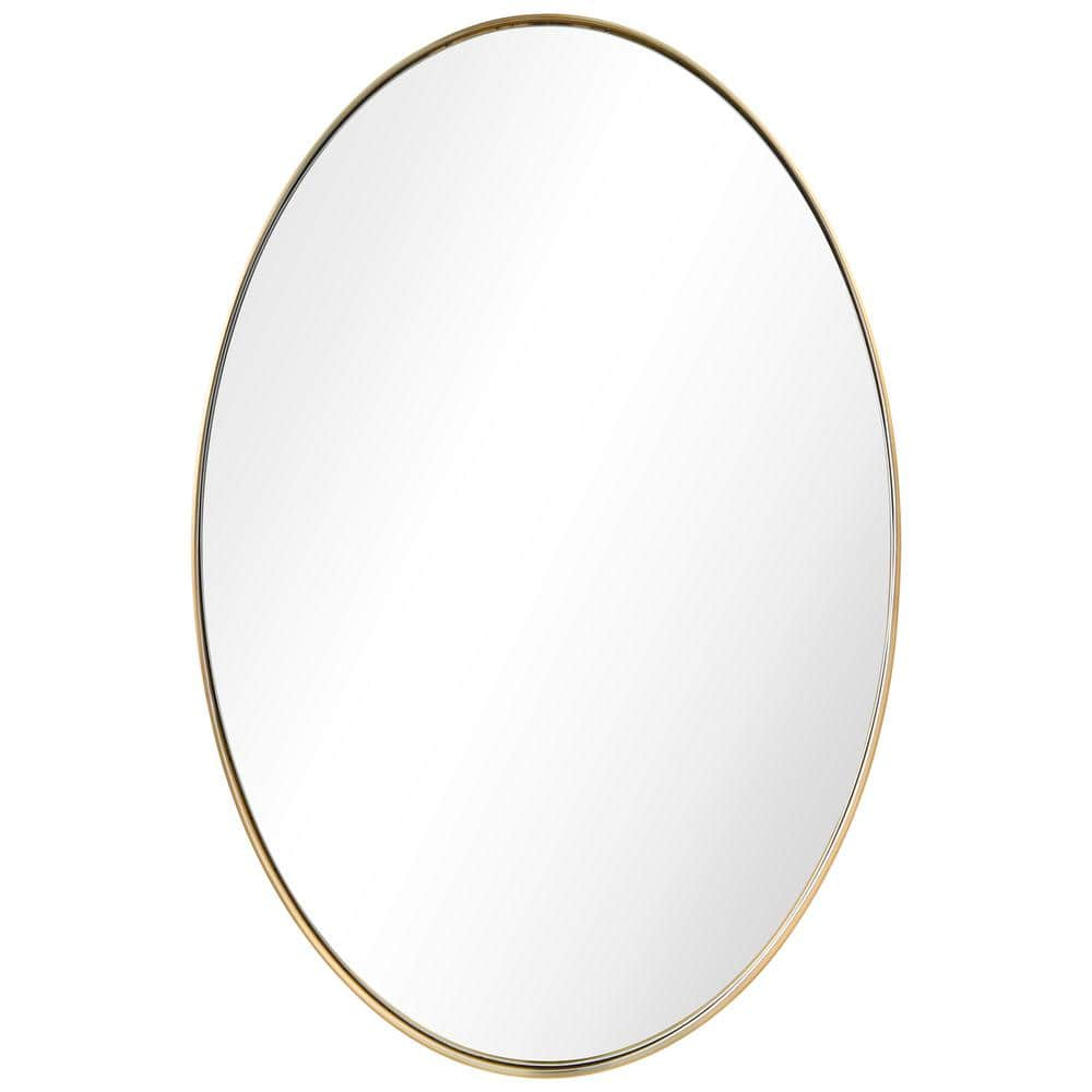 Empire Art Direct Ultra Brushed Gold Stainless Steel Frame Oval Wall Mirror, 24" x 36" x 2", Ready to Hang