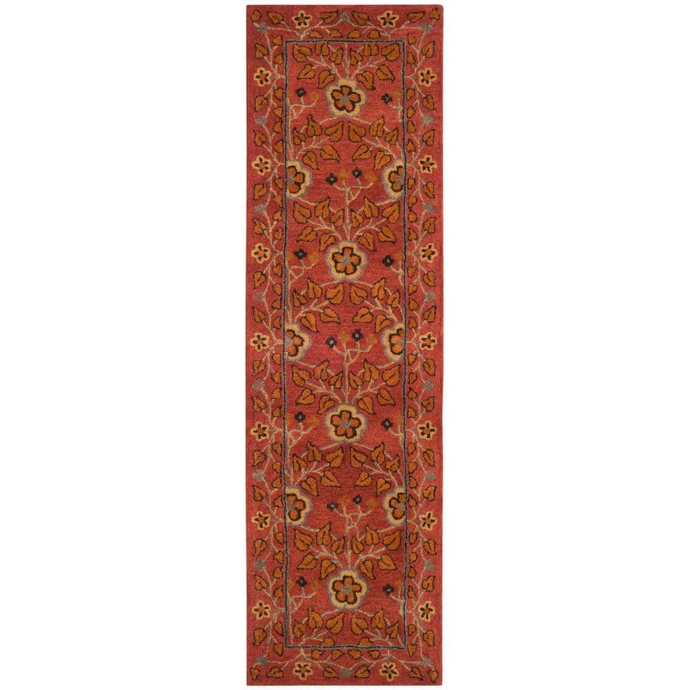 SAFAVIEH Heritage Sashka Traditional Wool Runner Rug, Red/Multi, 2'3" x 12'