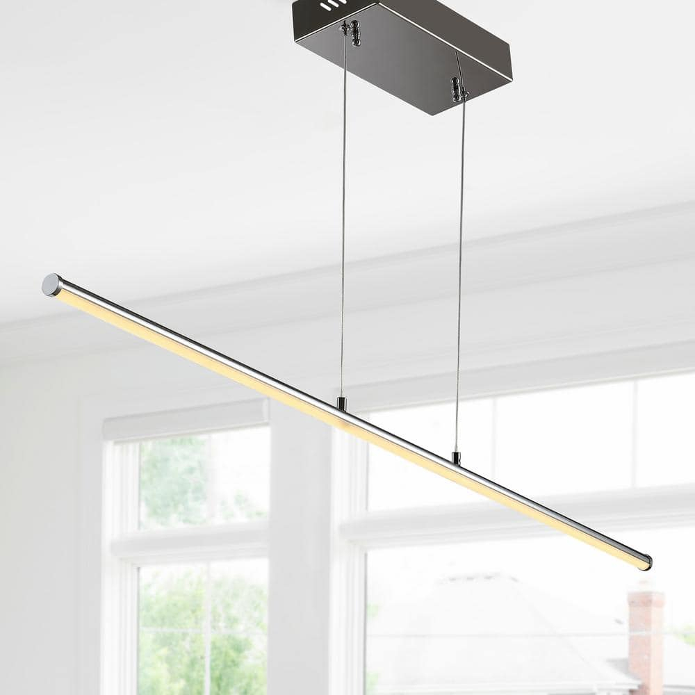 Conley 39.5" Dimmable Adjustable Integrated LED Metal Linear Pendant, Chrome