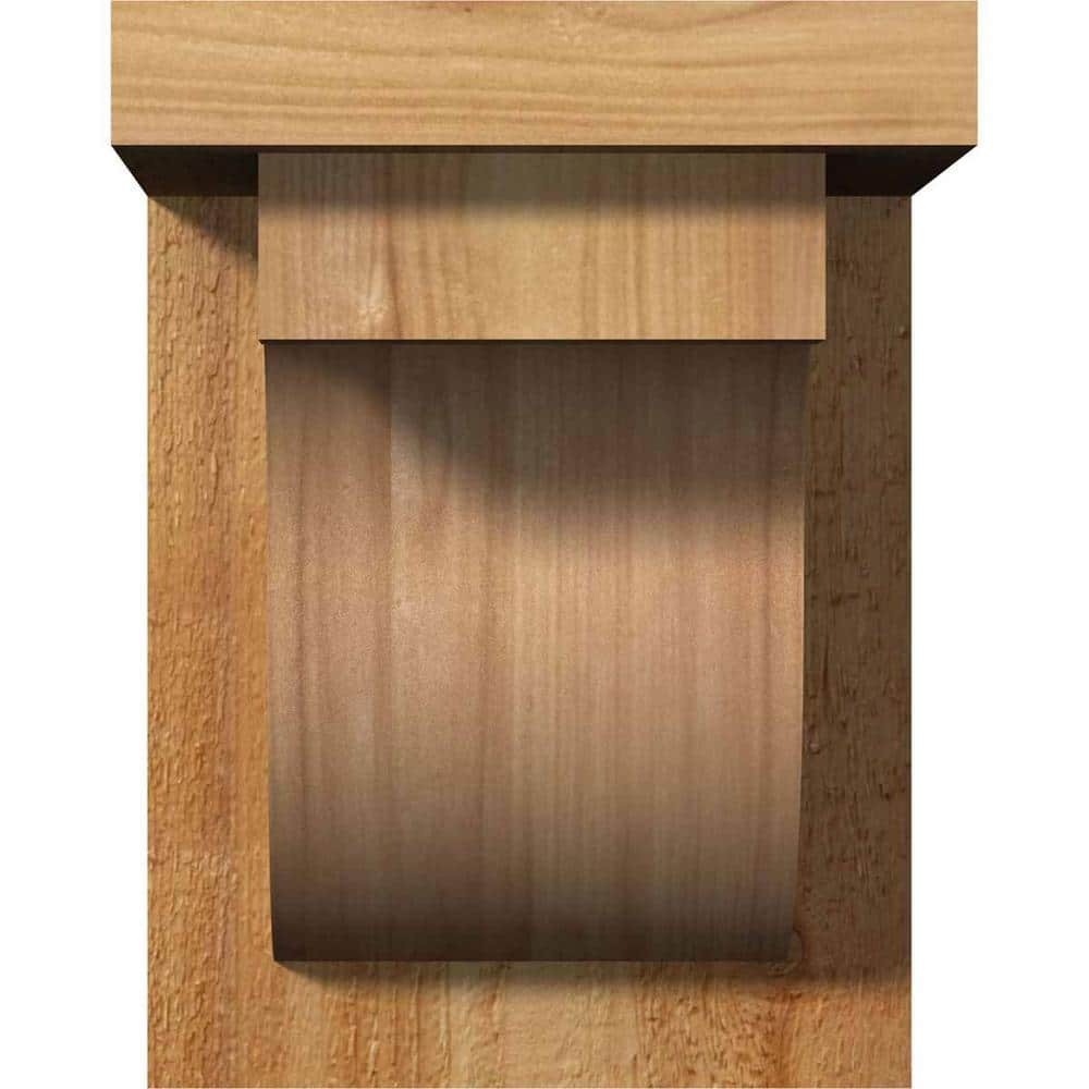6"W x 8"D x 8"H Del Monte Rough Sawn Corbel w/Backplate, Western Red Cedar