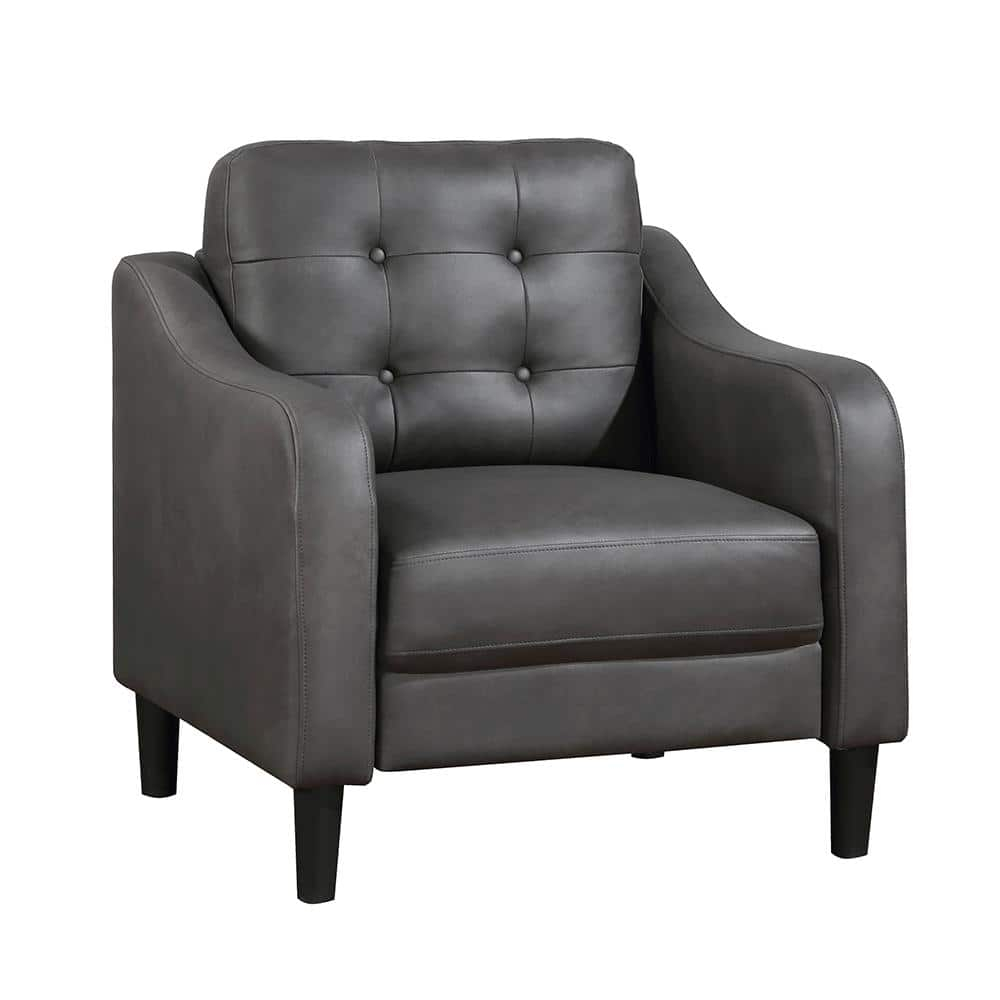 Lexicon Mallory Polished Microfiber Chair in Gray