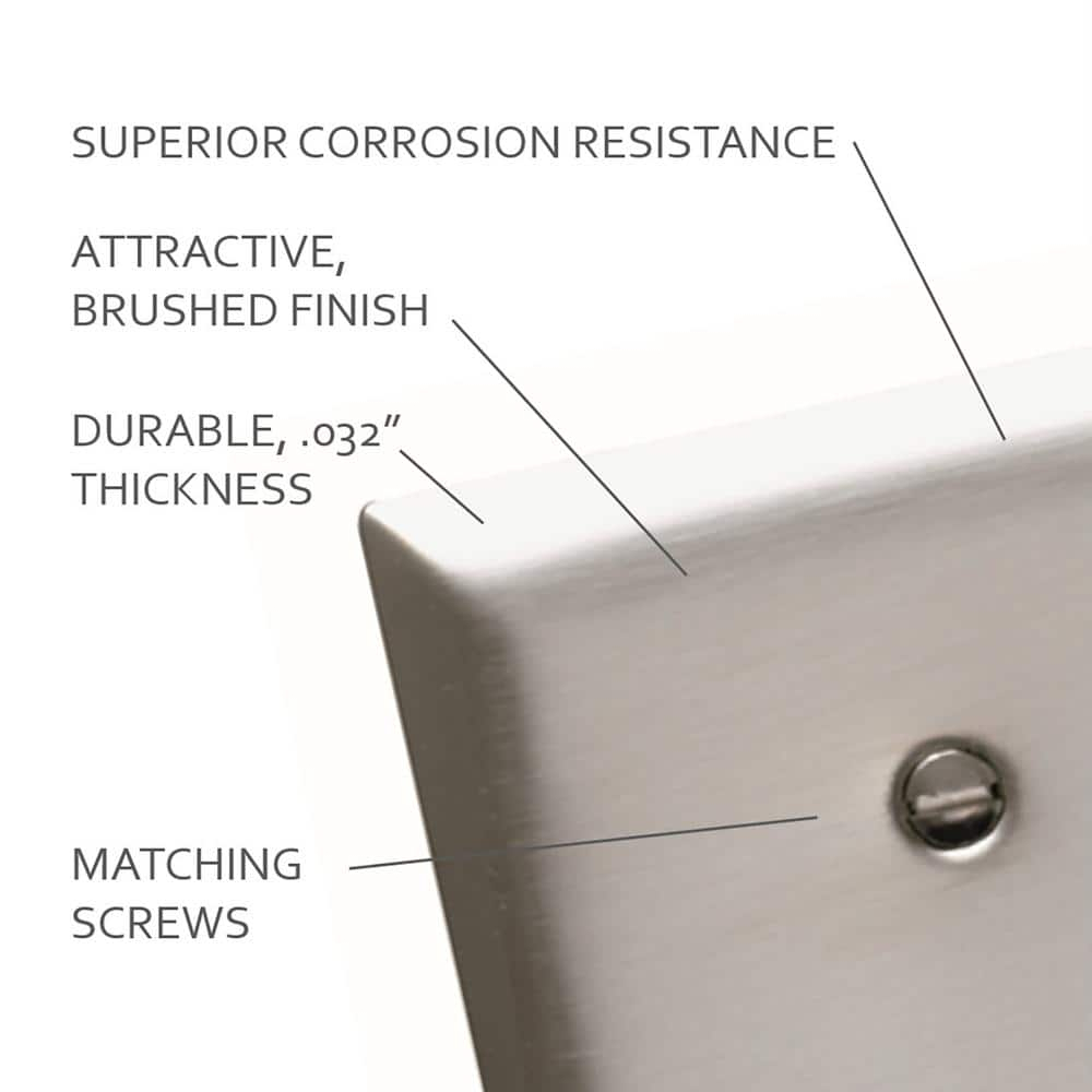 Brushed Stainless Steel 1-Gang Locking Switch Wall Plate