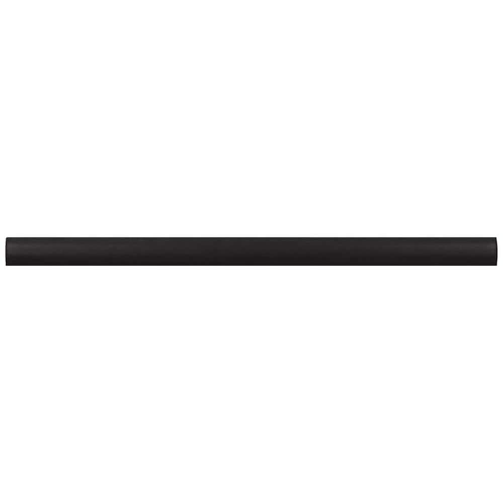 Arte 0.47 in. x 7.87 in. Matte Black Ceramic Pencil Tile Trims (0.3 sq. ft./case) (10-pack)
