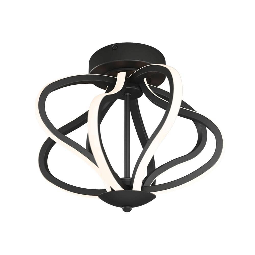 Artika Meridian Modern 1 Light Integrated LED Flush Mount Light Fixture in Black